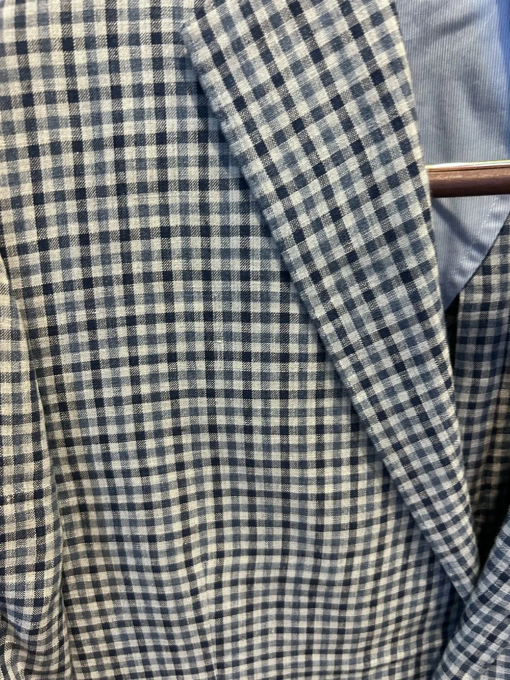 Brooks Brothers Navy and White Check Sport Coat - linen - Picture 2 of 6